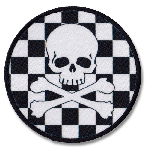 Skull checker punk sew - skull, &